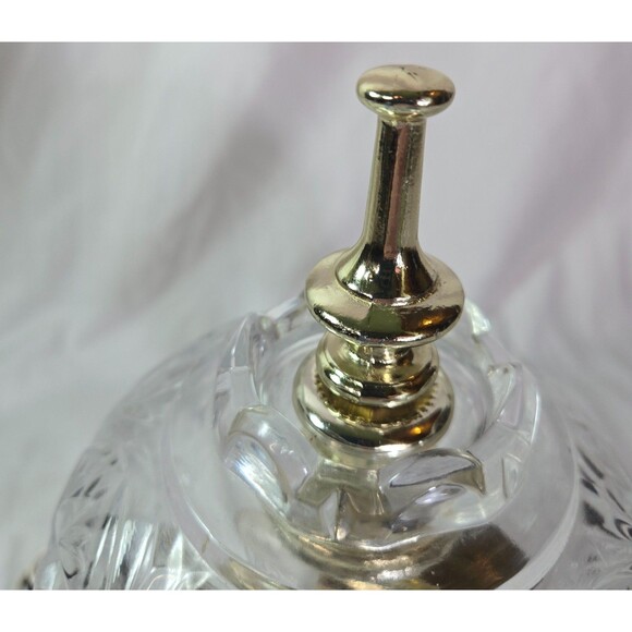 Boudoir Cut Glass Crystal Brass Night Light Dresser Lamp Vintage 11" Pinwheel - Picture 6 of 16